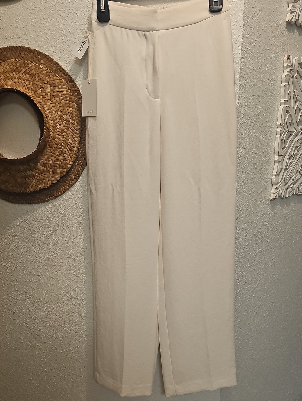 ARITZIA WILFRED Women's Cream Wide-Leg Dress Pants